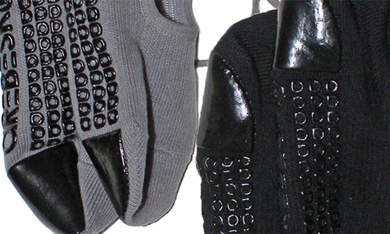 Shop Arebesk Goddess Assorted 2-pack Closed Toe Grip Socks In Black - Gray