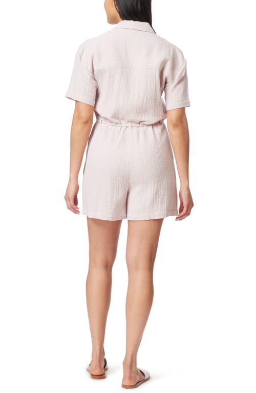 Shop C&c California C & C California Ray Button Front Double Gauze Romper In Hushed Violet