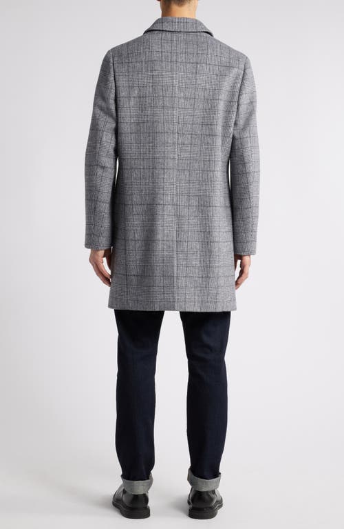 Hart Schaffner Marx Armitage Wool Blend Topcoat In Light Grey Plaid