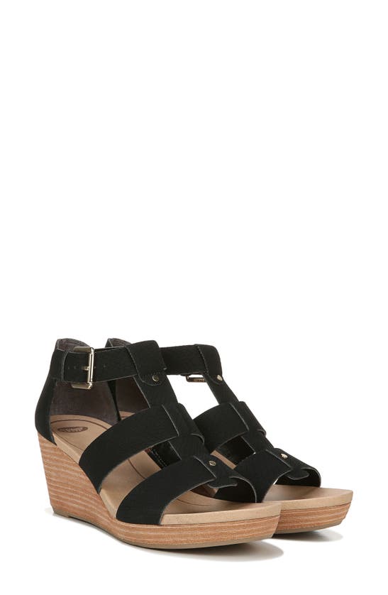 Shop Dr. Scholl's Barton Wedge Sandal In Black Snake