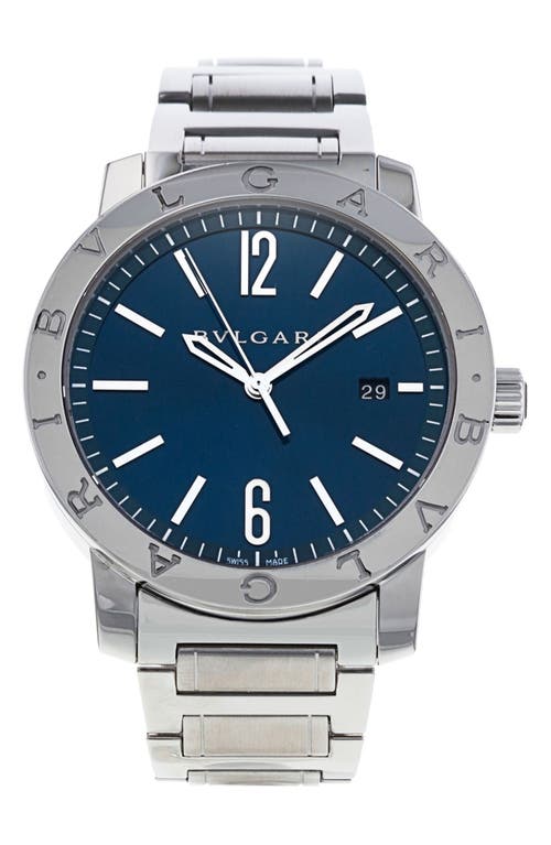 Shop Watchfinder & Co. Bvlgari  Bvlgari Bracelet Watch, 41mm In Silver/blue