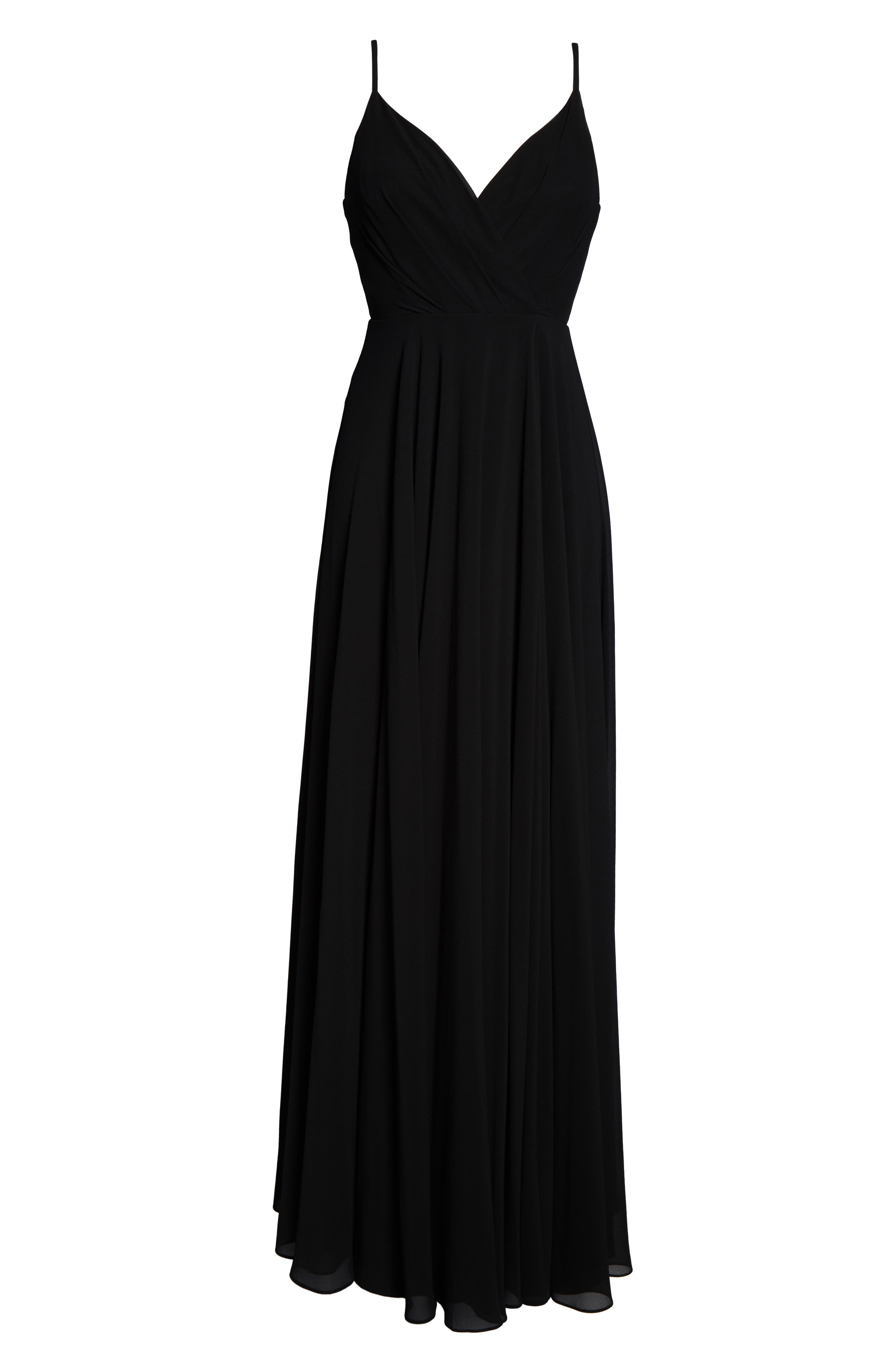 surplice chiffon gown