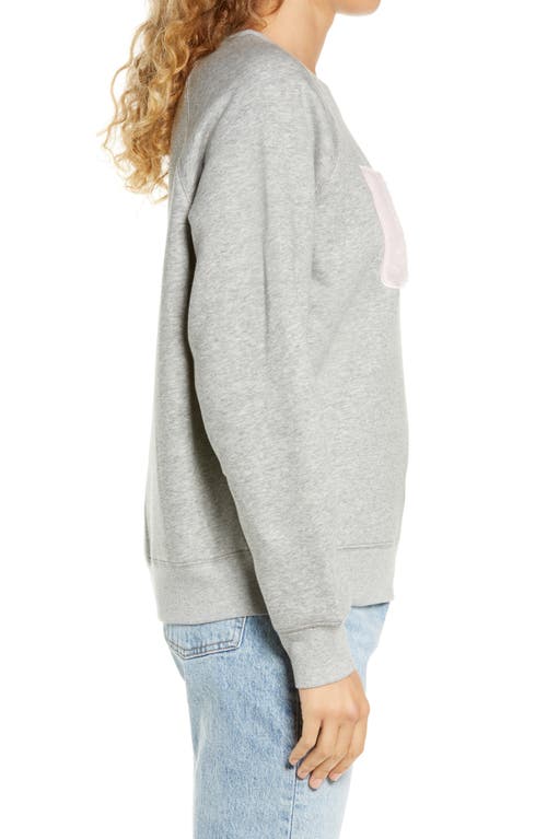 Shop Ugg(r) Collection Madeline Fuzzy Logo Graphic Sweatshirt In Grey Heather/sonora