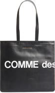 Comme des Garcons Wallet Leather Tote Bag with Logo - Red Os