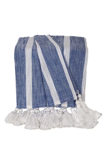 Parkland Collection Nara Tassel Throw Blanket In Blue