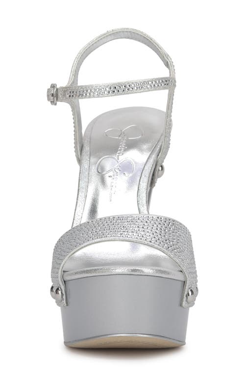 Shop Jessica Simpson Calenta Ankle Strap Platform Sandal In Silver