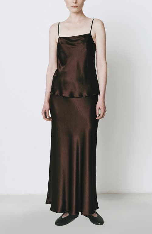 Rue Sophie Rivoli Silk Maxi Skirt In Russet