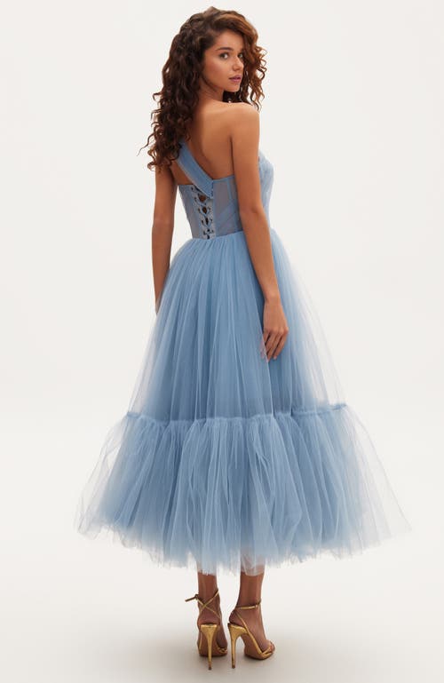 Shop Milla One-shoulder Cocktail Tulle Dress In Light Blue