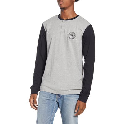 Vans Hensley Colorblock Long Sleeve Henley, Grey