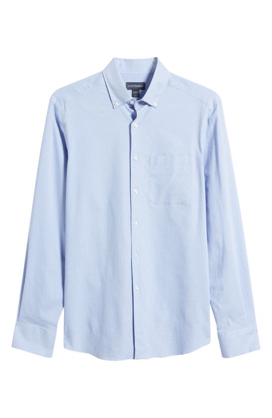 Shop Scott Barber Dobby Check Stretch Button-down Shirt In Blue