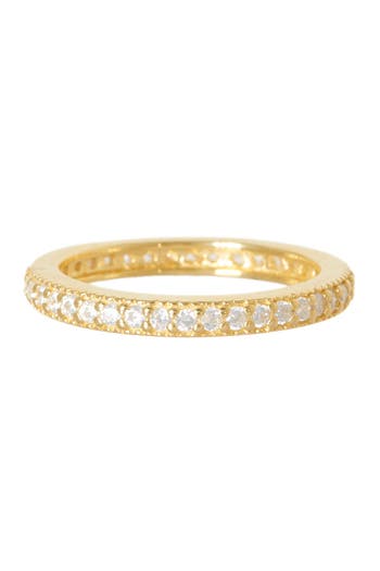 Sterling Forever Sterling Silver Sparkling Cz Band Ring In Gold