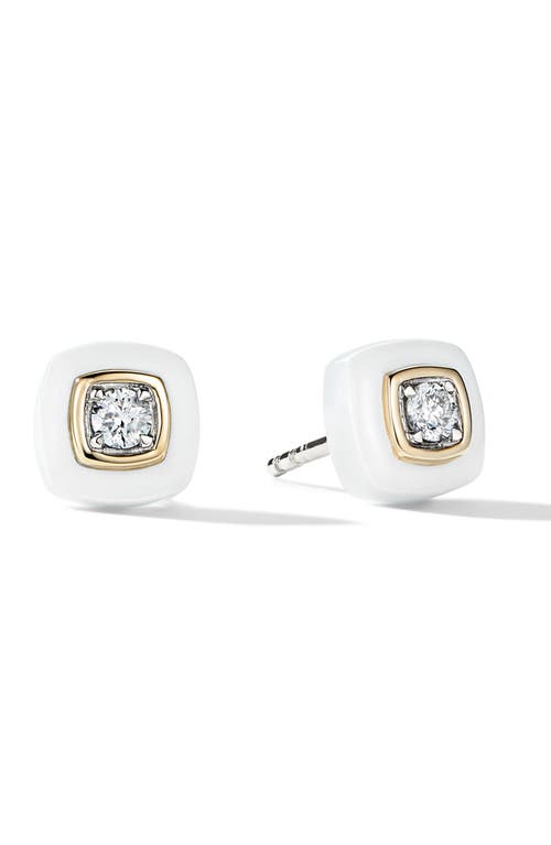 The Brilliant Diamond Stud Earrings in White