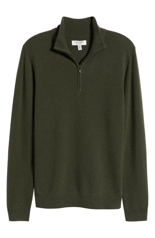 Shop Nordstrom Cashmere Quarter Zip Pullover Sweater In Green Depths