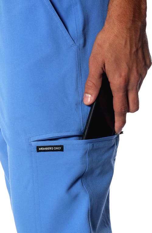 Shop Members Only Hampton Open Bottom Scrub Pants In Ceil Blue