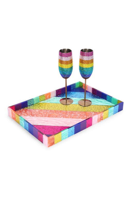 Large Rainbow Stripes Tray in Multi/other