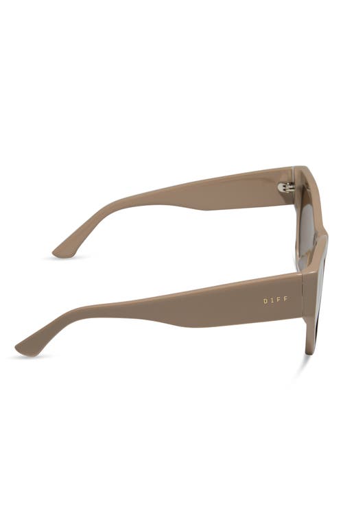 Diff Vivienne 56mm Cat Eye Sunglasses In Brown With Gold Flash