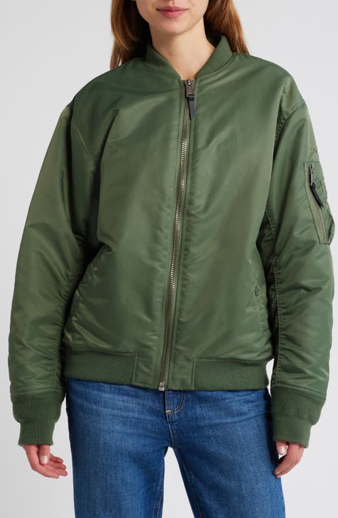 Army green bomber jacket womens best sale