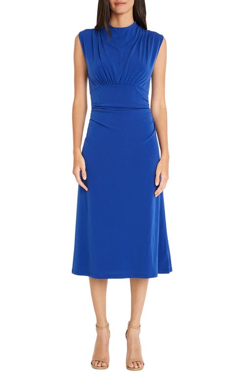 Maggy London Sleeveless Mock Neck Midi Dress Mazarine Blue at Nordstrom,