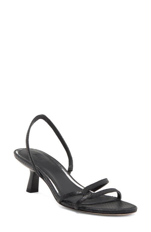 PAIGE Fiona Slingback Kitten Heel Sandal Black Embossed at Nordstrom,