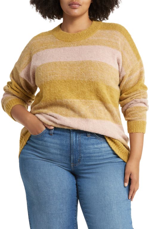 Madewell Stripe Alpaca Blend Sweater in Pink Oyster