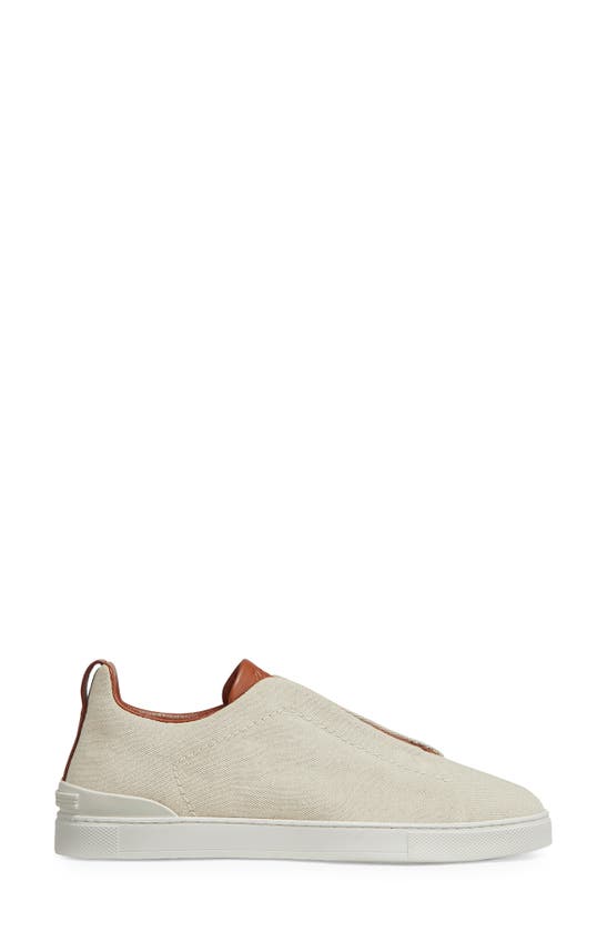 Shop Zegna Triple Stitch Low Top Sneaker In Sand