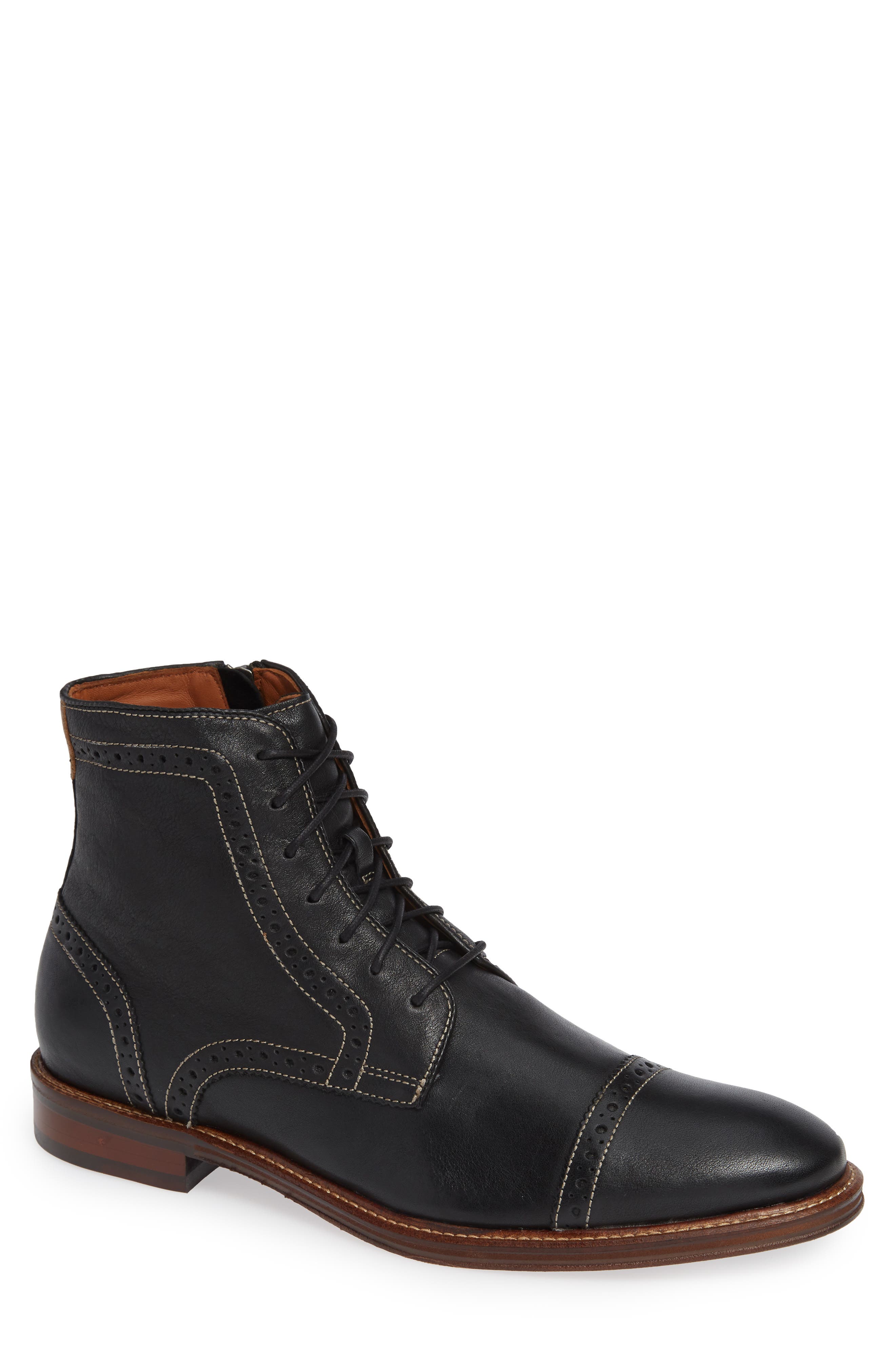 johnston and murphy warner cap toe boot