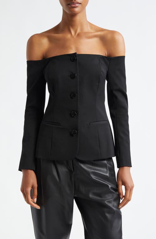 Shop L Agence L'agence Alice Off The Shoulder Blazer In Black