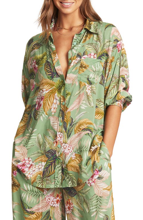 Beach Cover-Up Shirt in Green