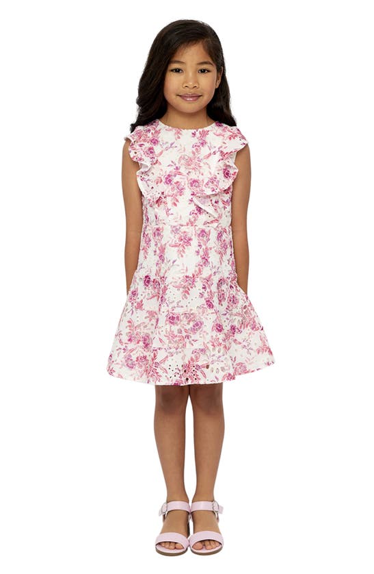 Shop Bardot Junior Kids' Sadie Broderie Dress In Pink Bloom