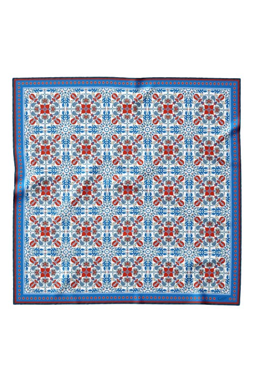 Shop Elizabetta Barbaresco - Hand Rolled Silk Neckerchief In Blue And Red