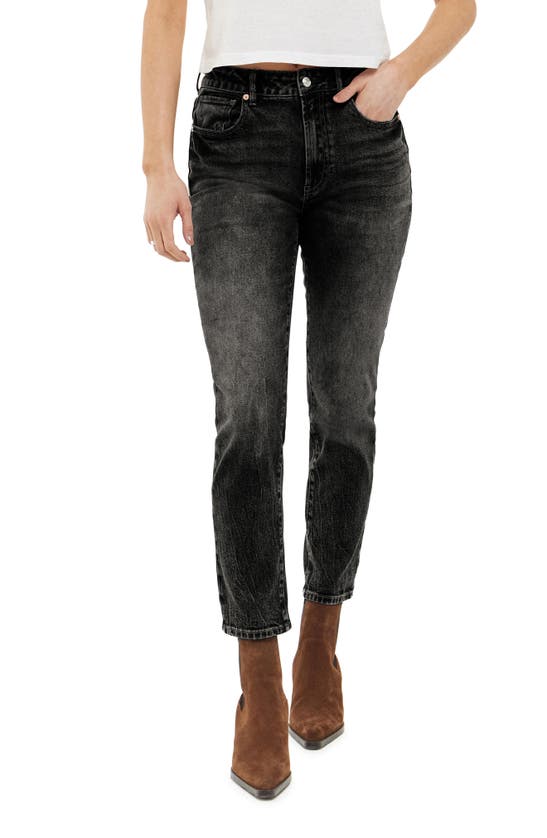 Articles Of Society Jones High Waist Ankle Crop Skinny Jeans In Castle Black
