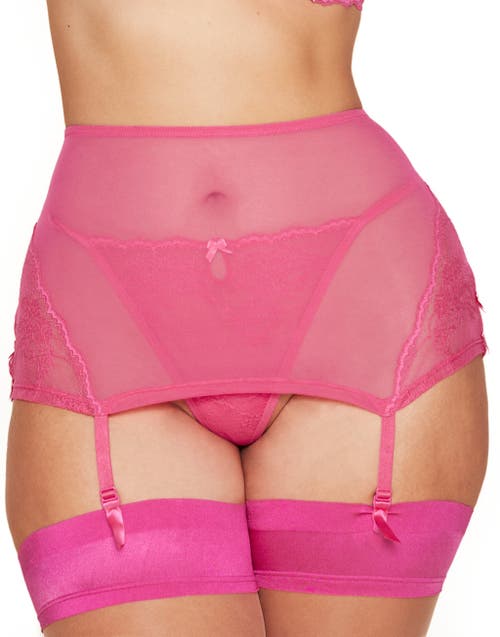 Shop Adore Me Margeaux Garter Belt Lingerie In Dark Pink