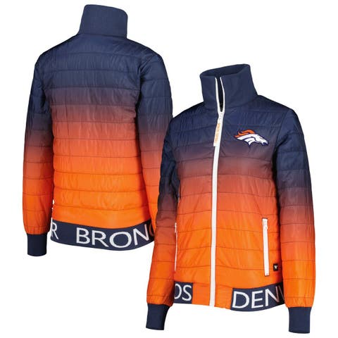 New Era Women's Denver Broncos Navy Sherpa Full-Zip Hoodie