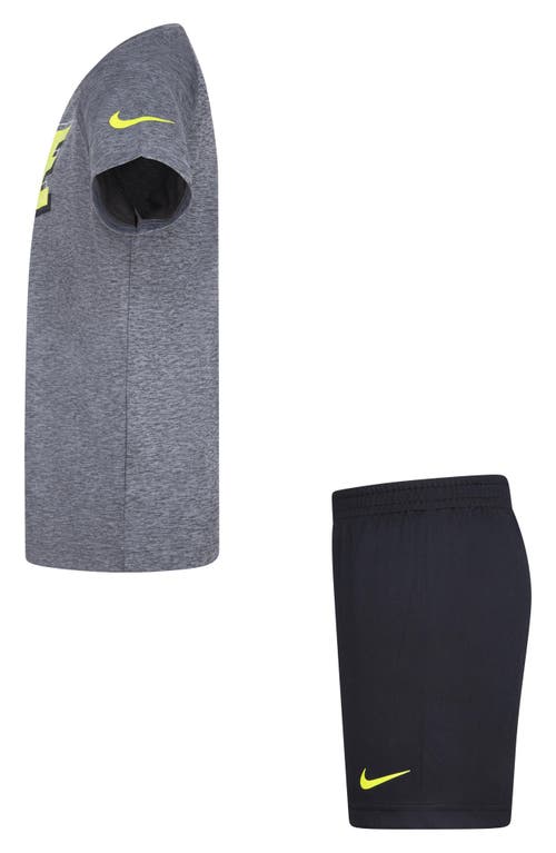 Shop Nike Kids' Dri-fit T-shirt & Shorts Set In Black/grey