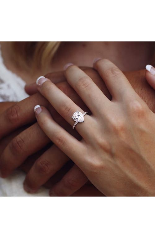 Delmar Pear Cut Lab-created Moissanite Ring In Silver