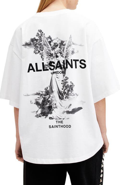 Shop Allsaints Guardian Amelie Oversize Cotton Graphic T-shirt In White