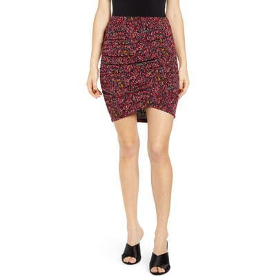 Leith Floral Ruched Miniskirt, Pink