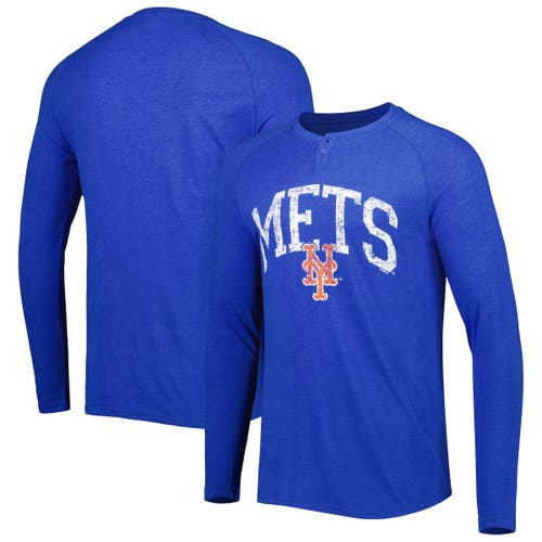 Men's Concepts Sport Royal New York Mets Inertia Raglan Long Sleeve Henley T-Shirt