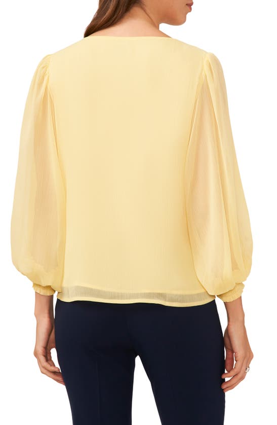 Halogen Blouson Sleeve V-neck Popover Top In Sunshine