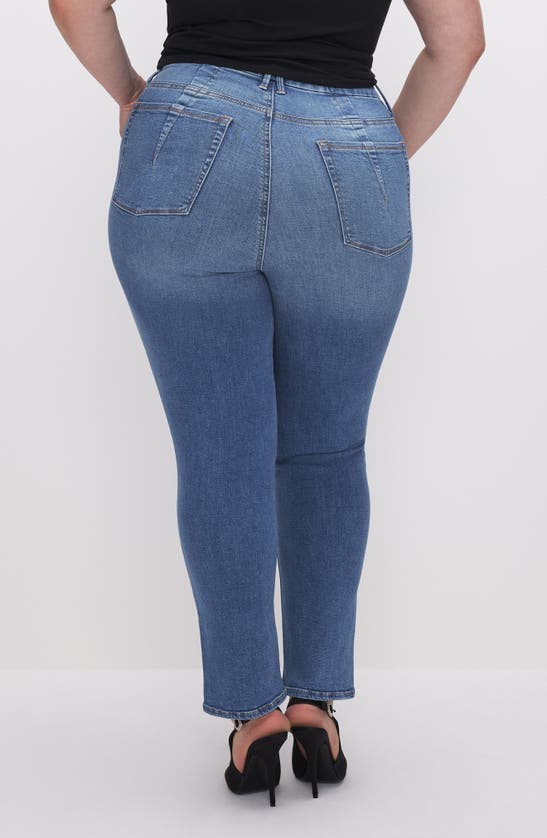 Shop Good American Good Classic Darted Back Pocket Organic Cotton Skinny Jeans In Indigo621