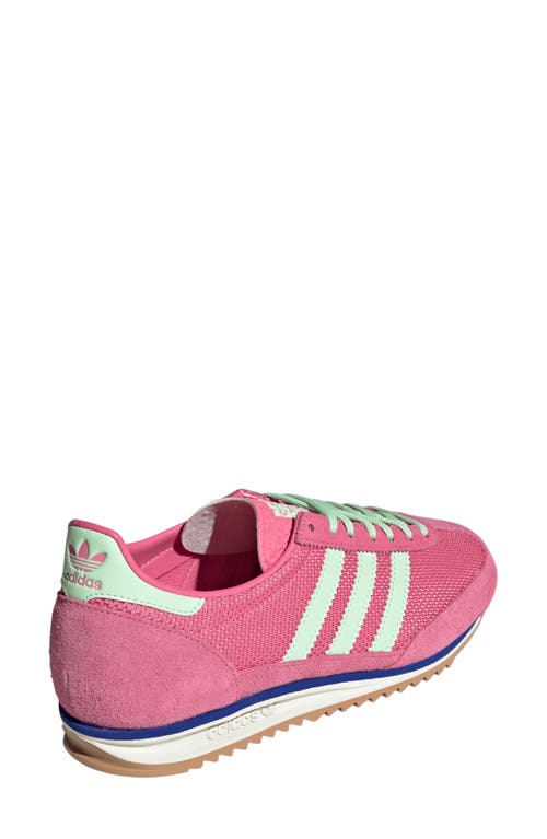 Shop Adidas Originals Adidas Sl 72 Sneaker In Pink Fusion/green Spark/blue