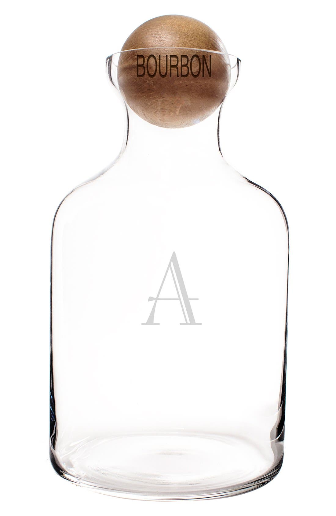 Cathy's Concepts Personalized Glass Bourbon Decanter & Wooden Stopper