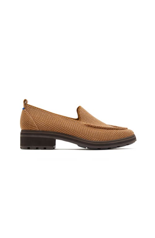 Rothys The Lug Loafer In Brown/neutral In Teak Herringbone