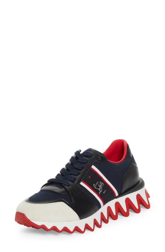 Shop Christian Louboutin Nastroshark Low Top Sneaker In Version Navy