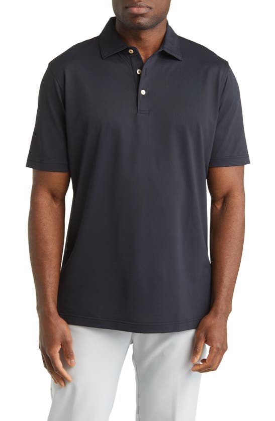 Peter Millar Solid Performance Polo In Black
