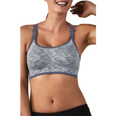 Bravado Designs Body Silk Seamless Rhythm Nursing Sports Bra, Blue