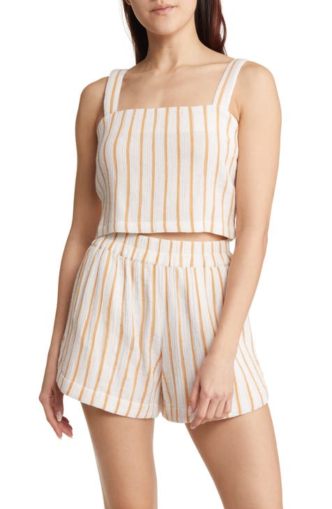 Rip Curl Surf Stripe Cotton Gauze Crop Top | Nordstrom