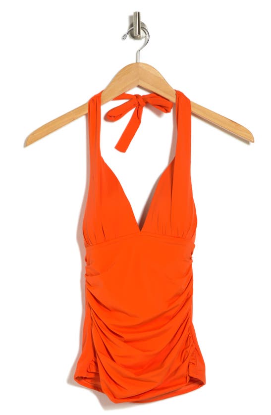 La Blanca Island Goddess Halter Tankini Top In Paprika