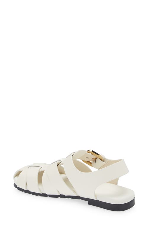 Shop Bottega Veneta Alfie Fisherman Sandal In White