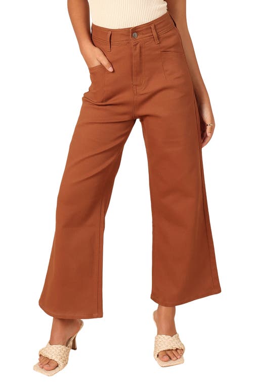 Petal And Pup Petal & Pup Georgette High Waist Bootcut Pants In Brown